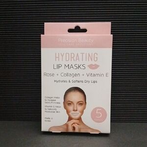 Precision Beauty Collagen, Rose & Vitamin E Hydrating Korean Lip 5 Masks NEW